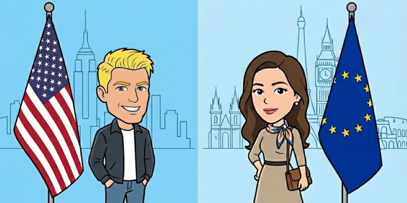米国と欧州のイメージ画像